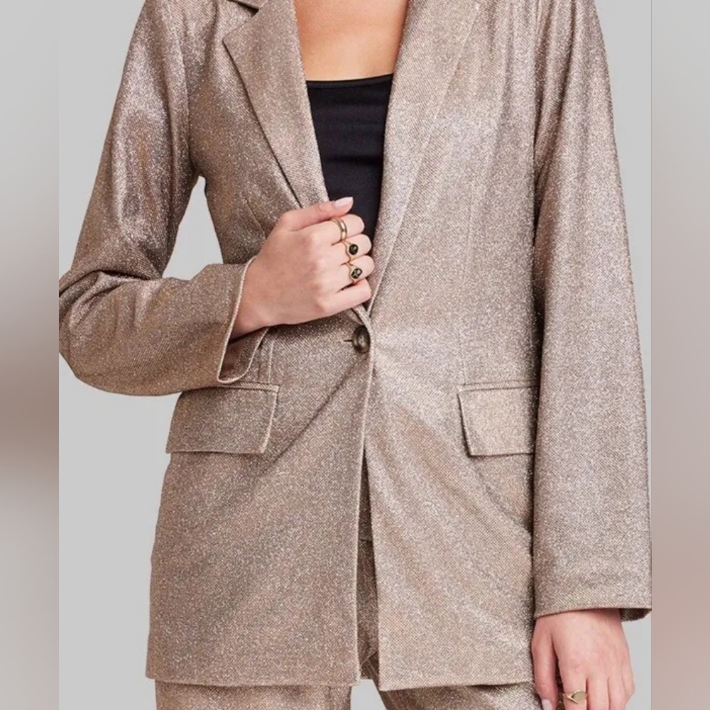 Women's Oversized Glitter Blazer - Wild Fable Copper